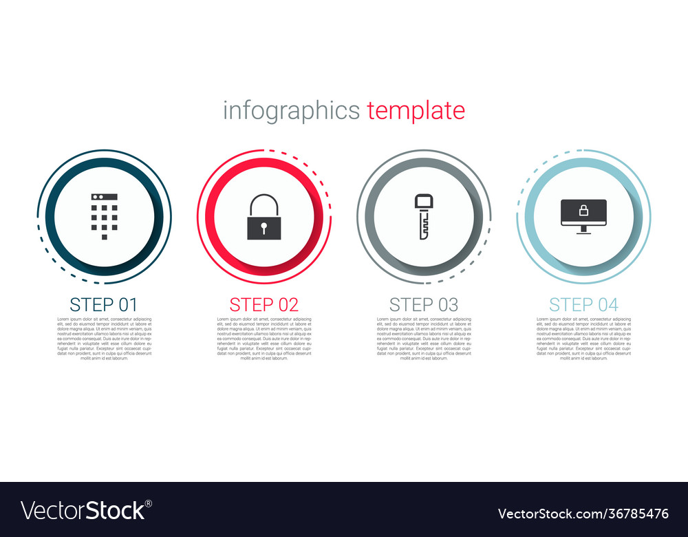 Set password protection lock key and computer vector image Set password protection lock key and computer