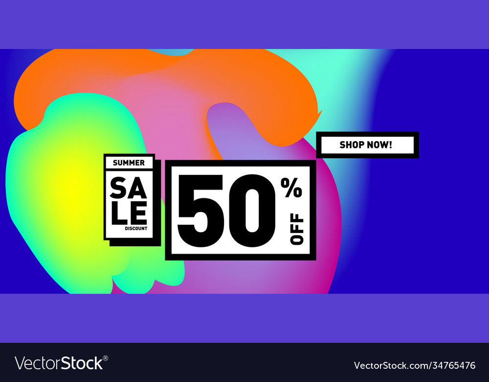 Summer sale 50 discount with fluid colorful