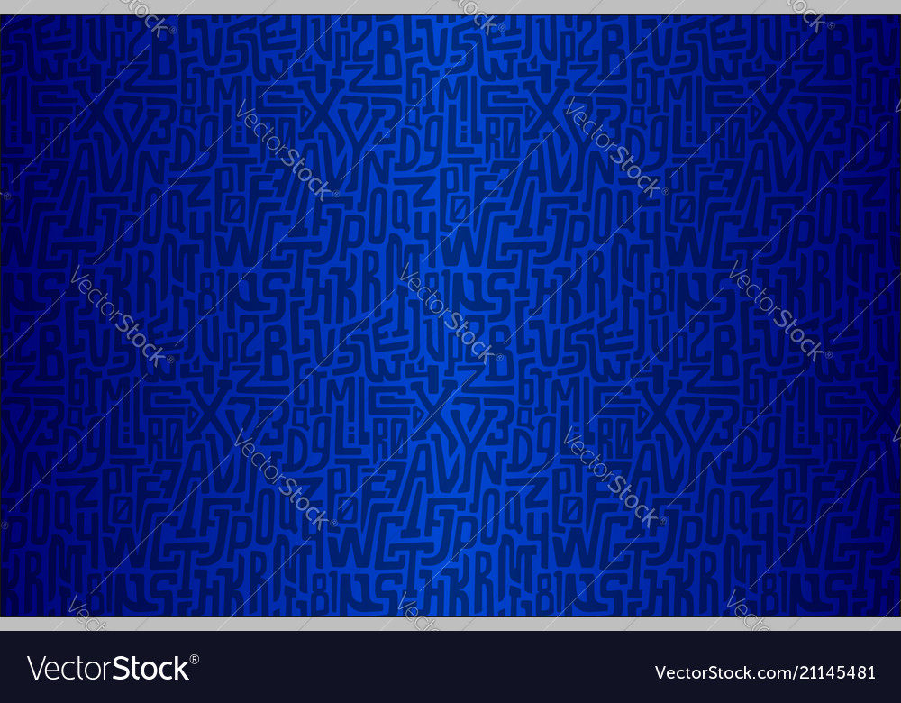 Abstract Blue Character Pattern
