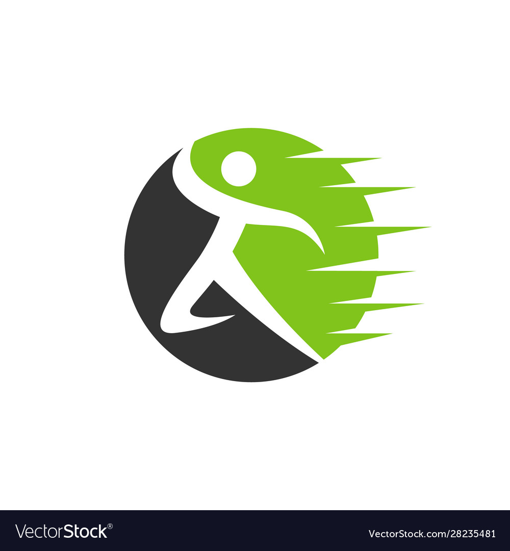 Abstract running man logo design elements Vector Image