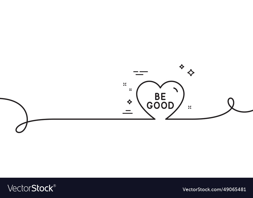 Be good line icon sweet heart sign valentine day