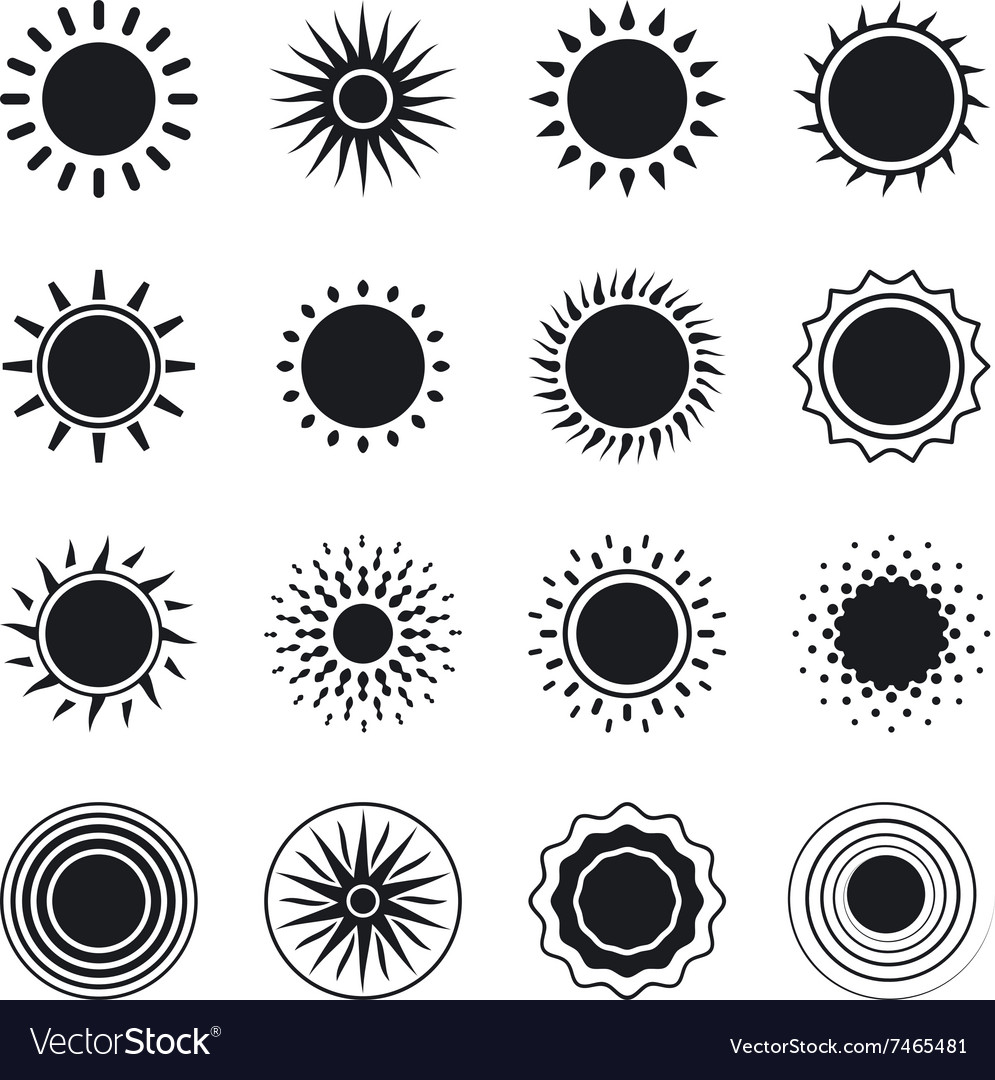 Black Sun Icons - Solar Rays