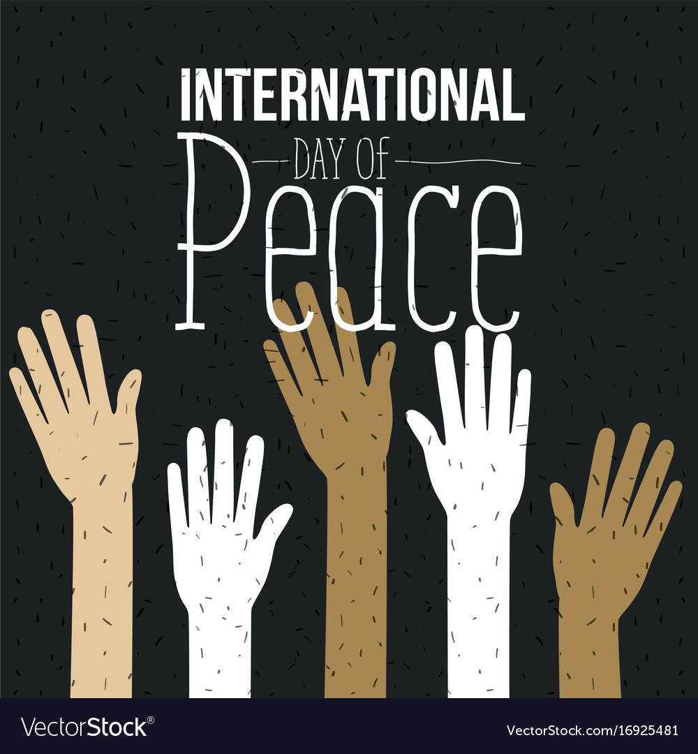 Color poster international day peace Royalty Free Vector