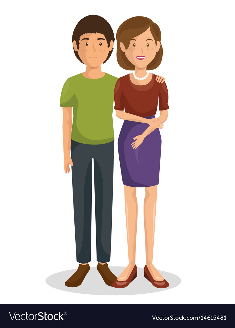 Couple of young parents Royalty Free Vector Image