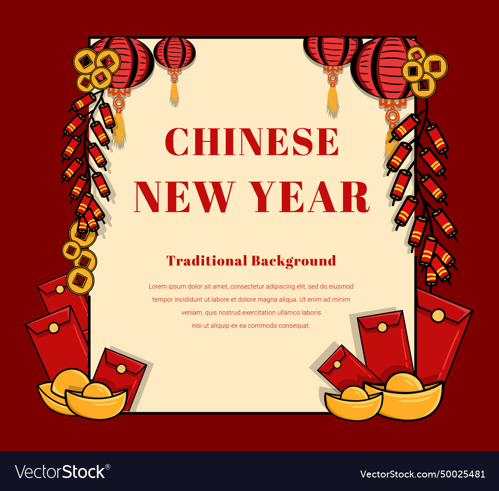 Frame for chinese new year abstract oriental vector image Frame for chinese new year abstract oriental