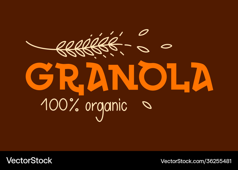 Granola logo design template emblem for on dark Vector Image