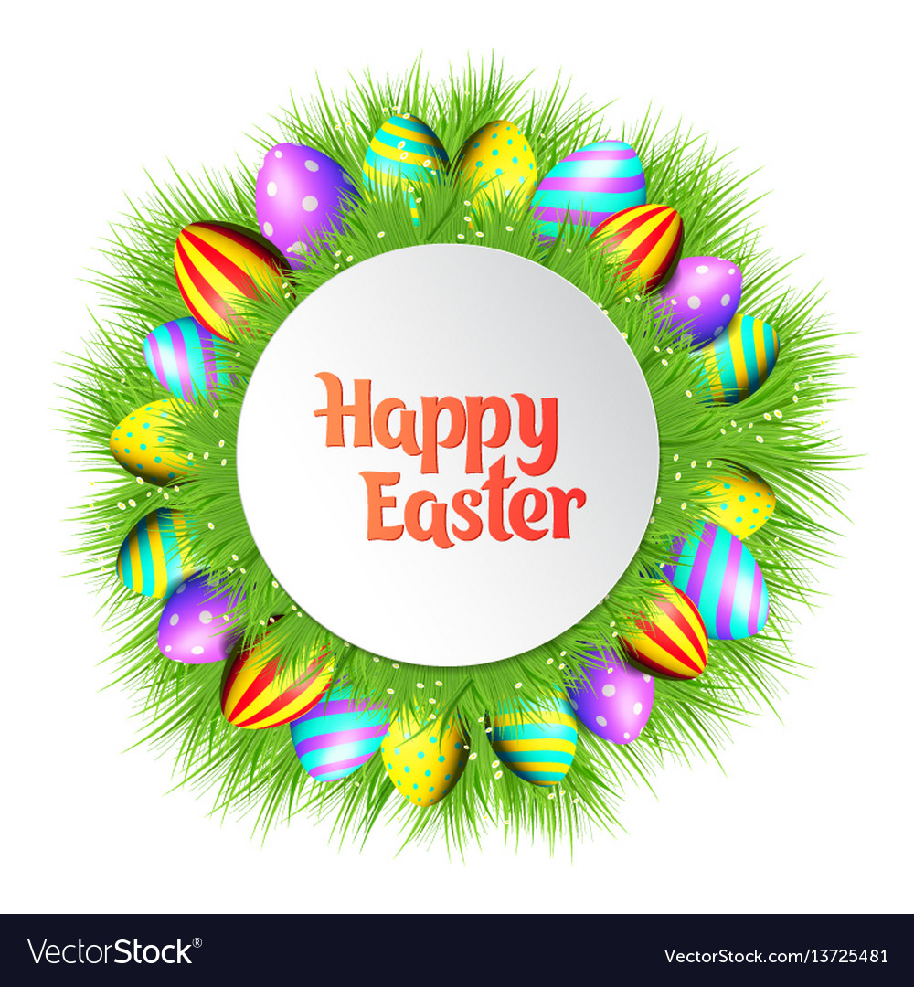 Happy easter eggs frame