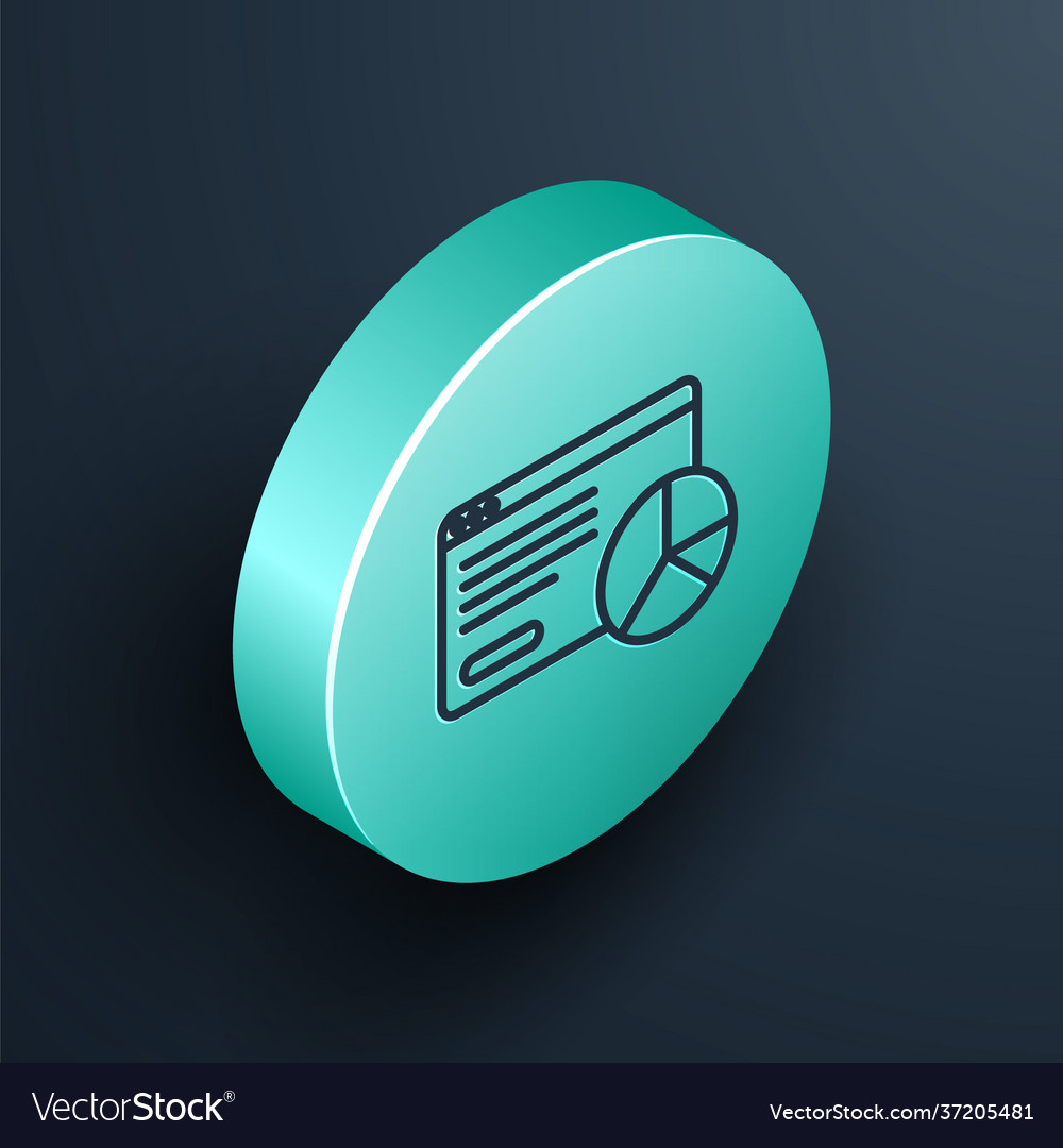 Isometric line web analytics information vector image Isometric line web analytics information