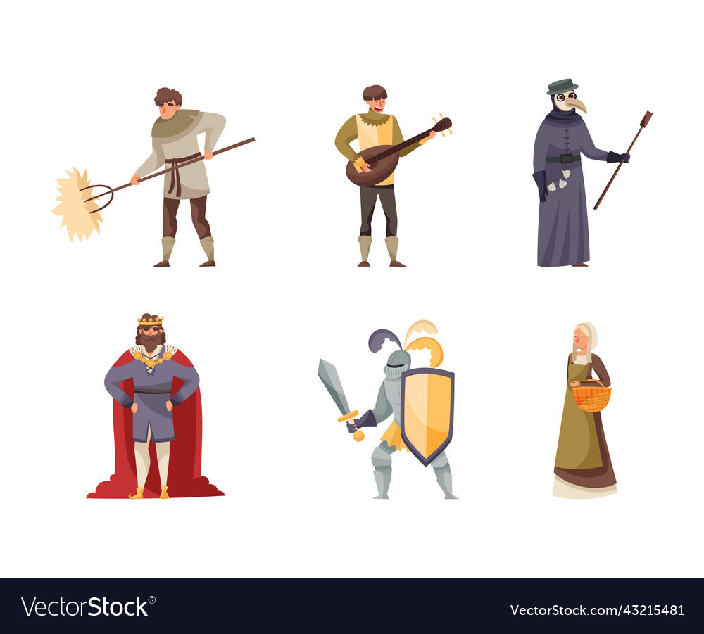 Middle ages character with bard playing lute Vector Image