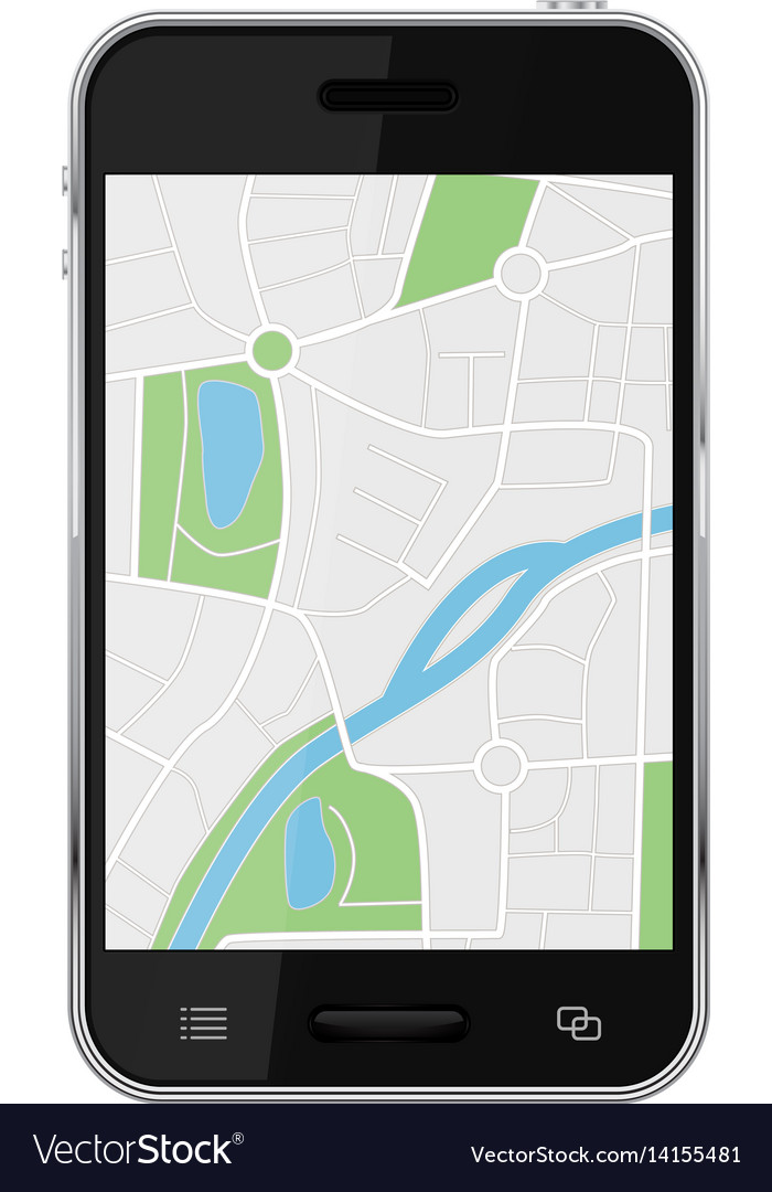 Navigation map on smartphone screen