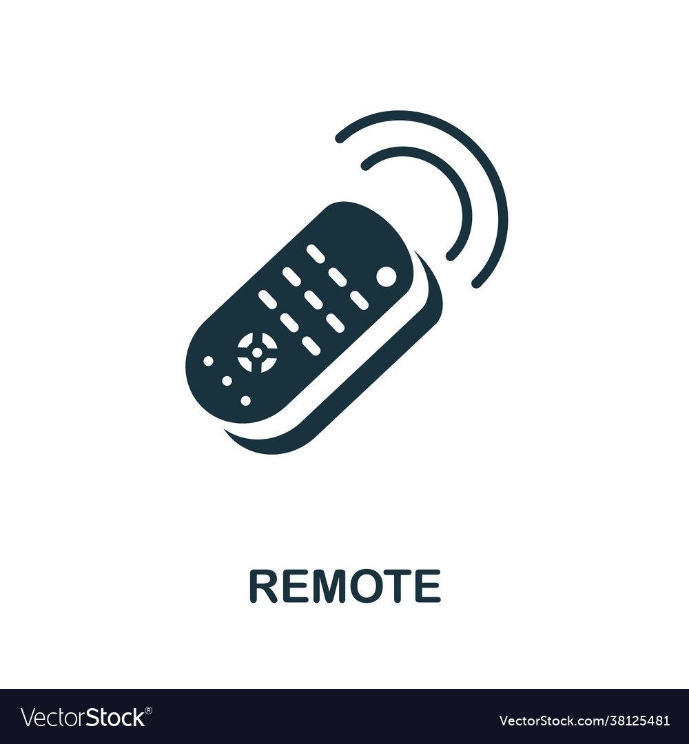 Remote icon monochrome simple element from vector image Remote icon monochrome simple element from
