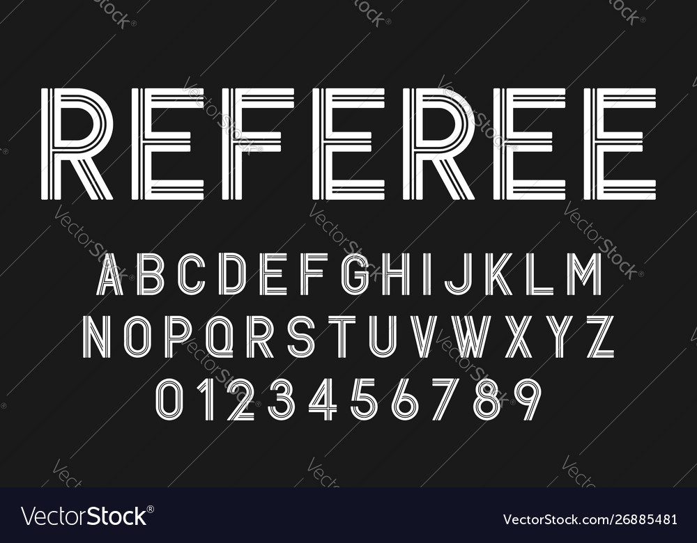 Set alphabets lines fonts modern abstract vector image Set alphabets lines fonts modern abstract