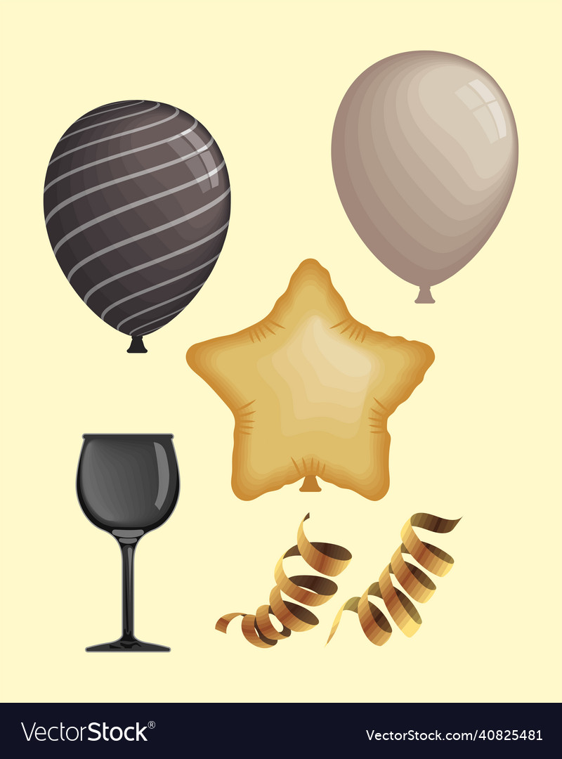 Six party invitation icons