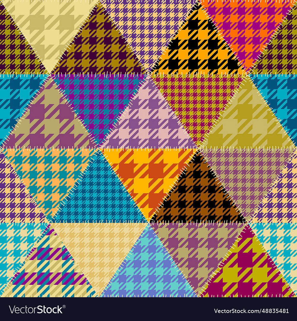 Textille patchwork pattern seamless image Vector Image