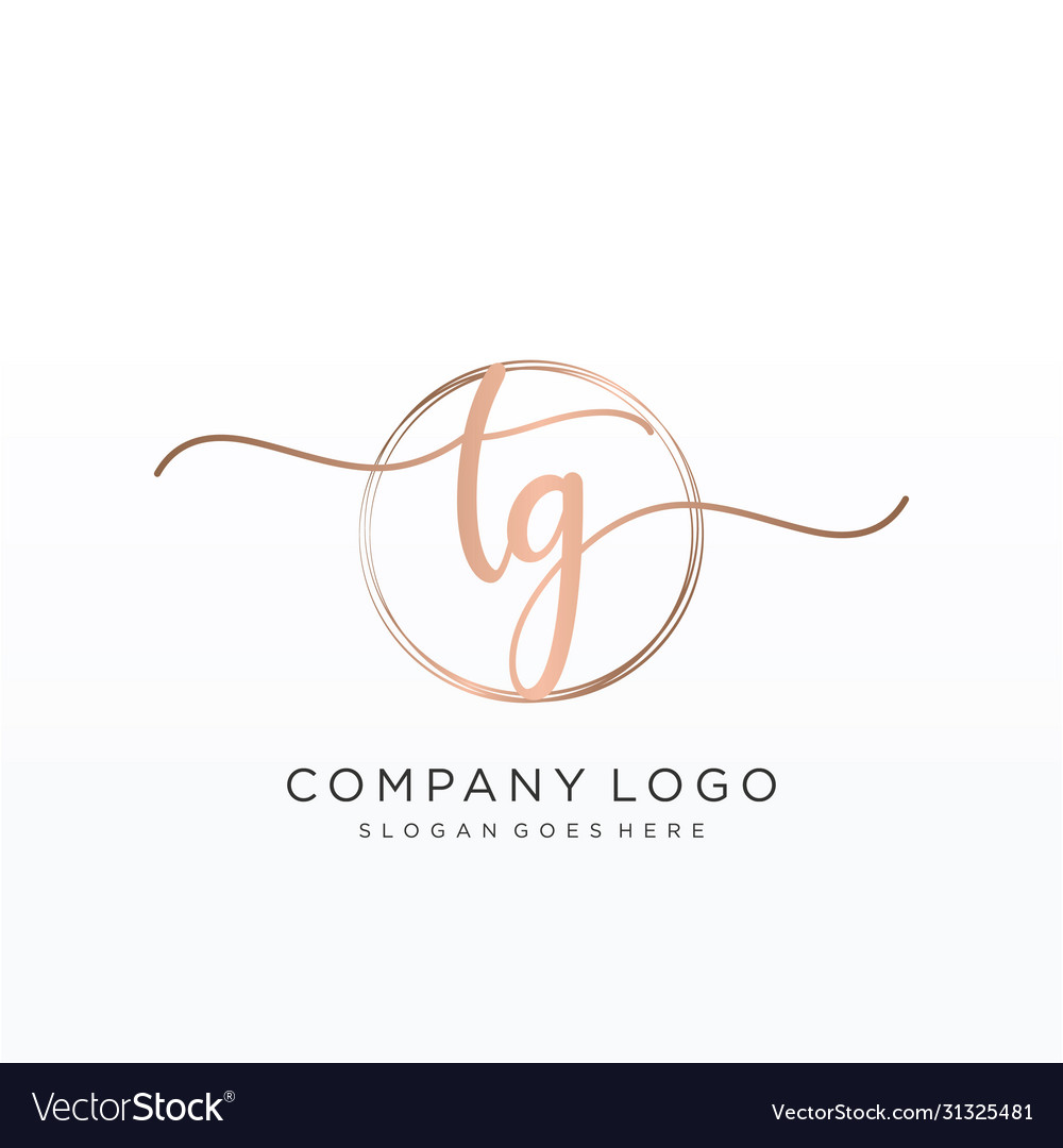 Tg initial handwriting logo design