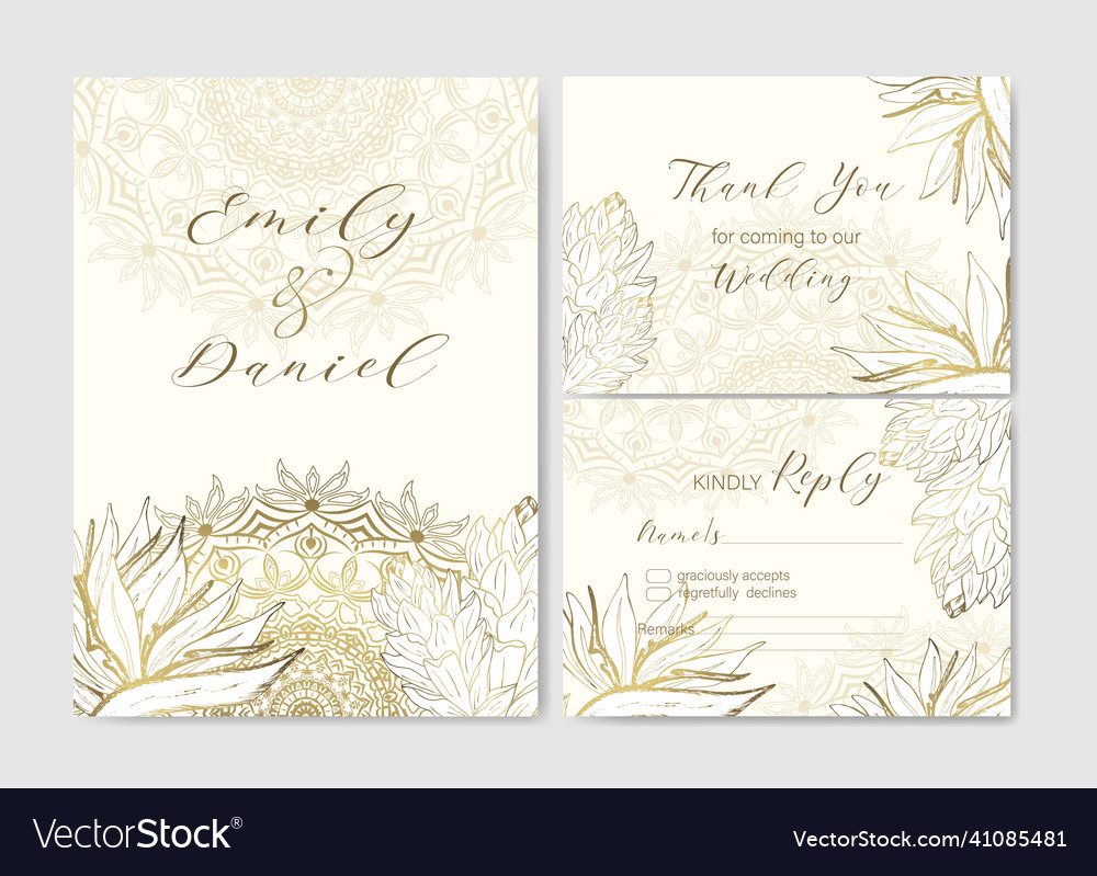 Wedding invite thank you rsvp floral