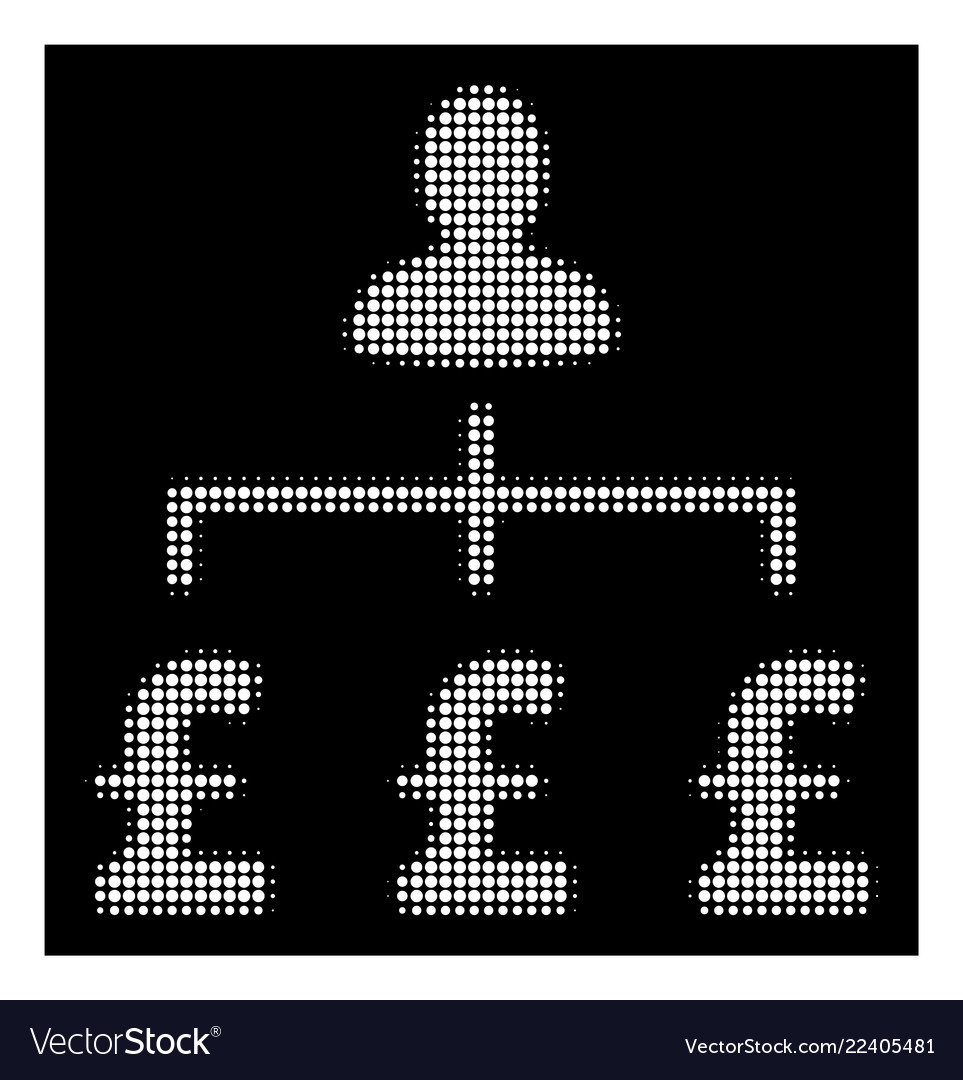 White halftone pound collector icon