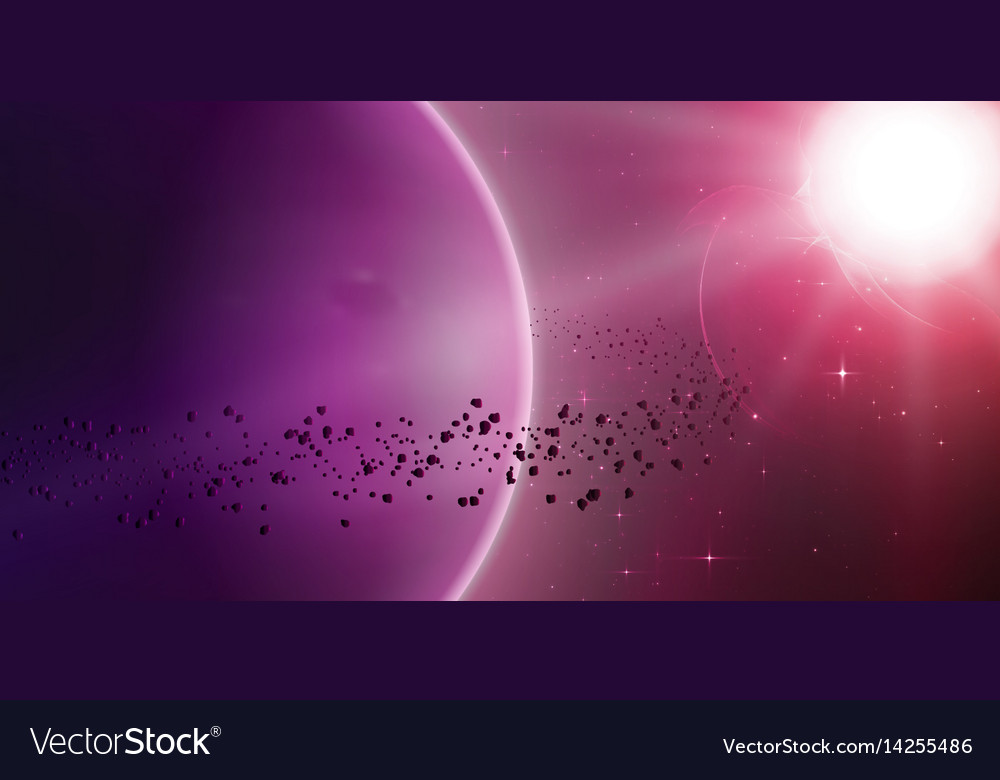 Abstract red background with planet