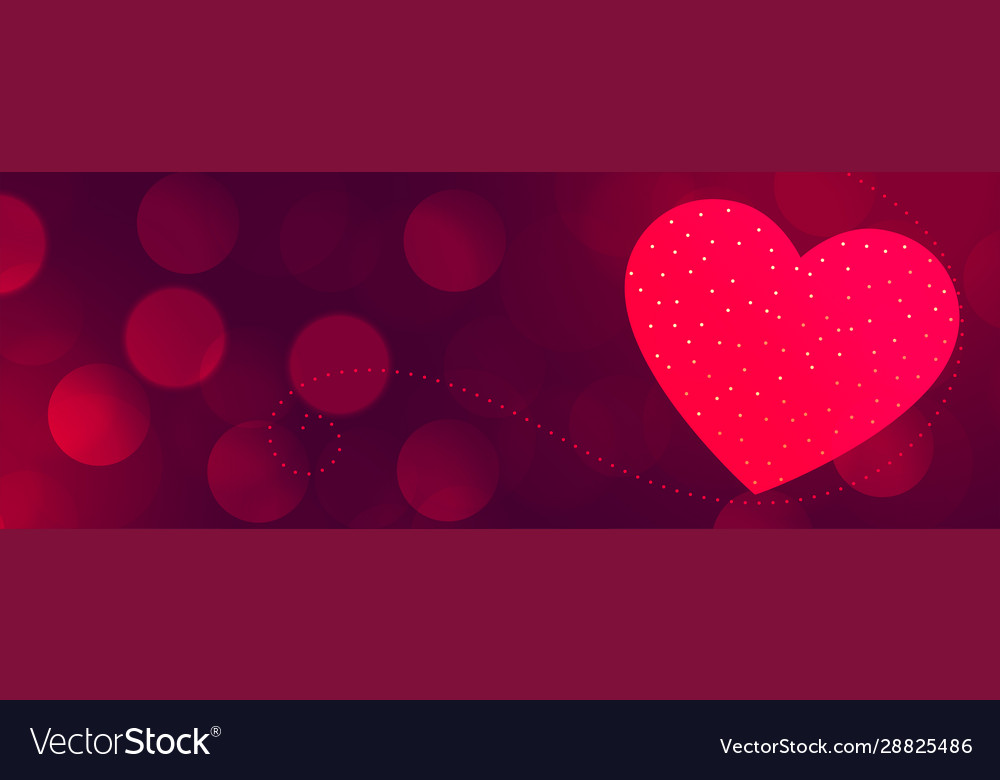 Beautiful Valentines Day Banner With Text Space Vector Image