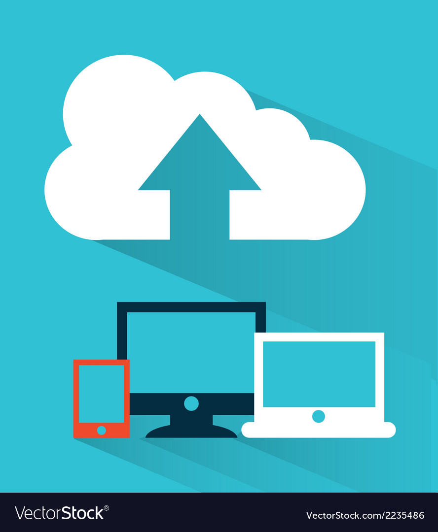 Cloud computing over blue background