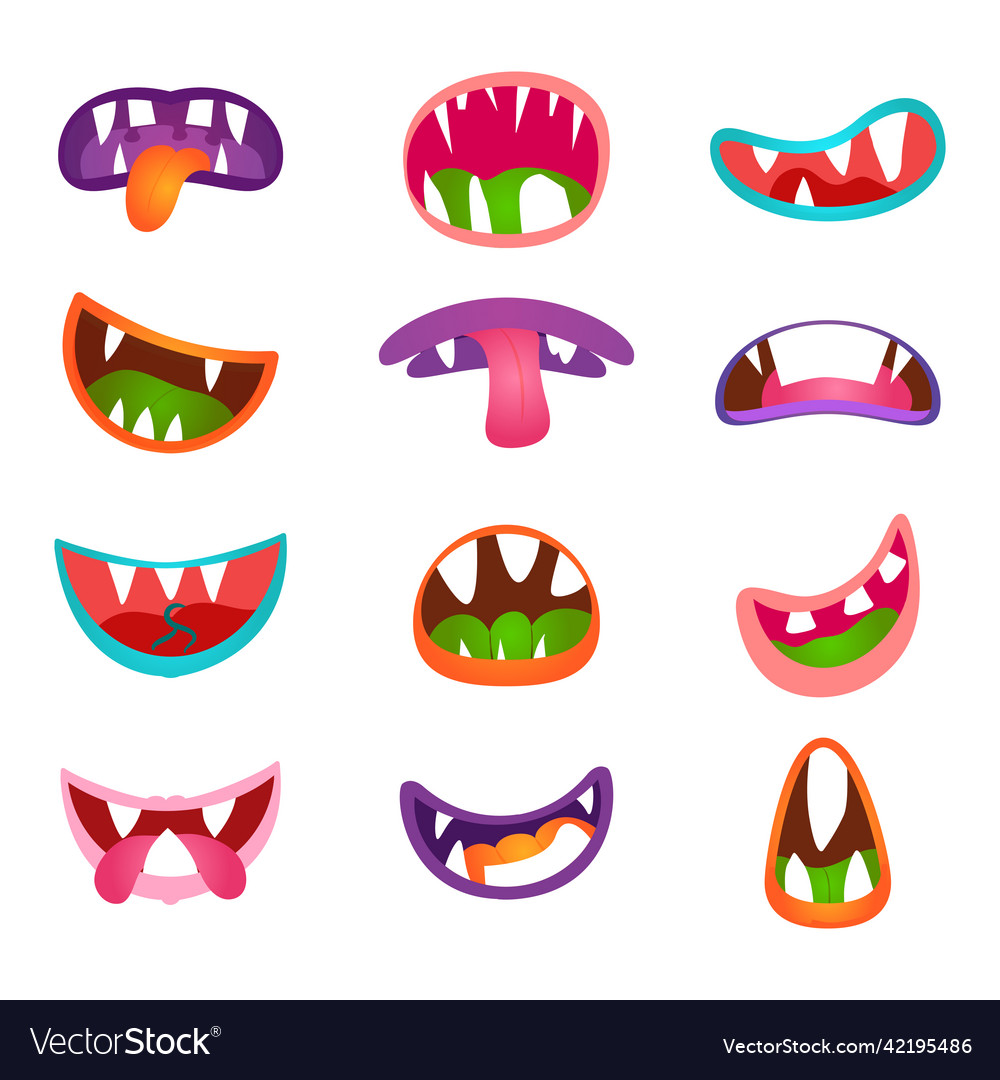 Cute animal face expressions and emotions funny Vector Image