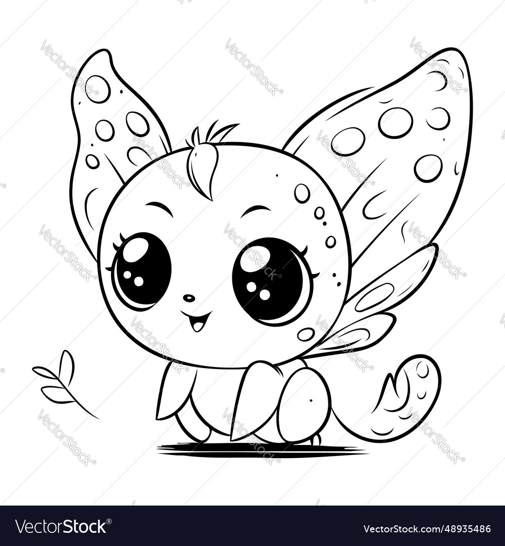 Cute cartoon butterfly coloring book for children
