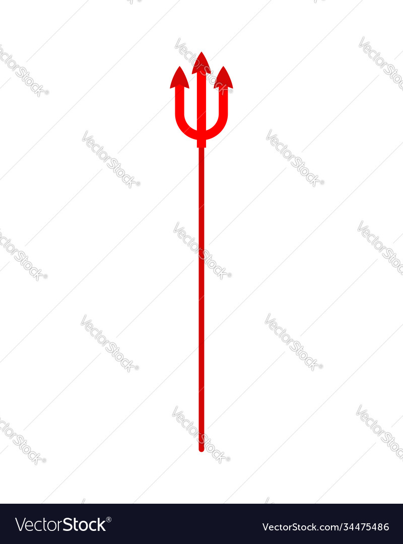 Devil trident isolated evil satan weapon Vector Image