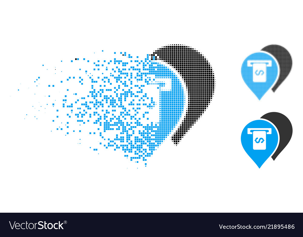 Dispersed dotted halftone banking machine pointers vector image Dispersed dotted halftone banking machine pointers