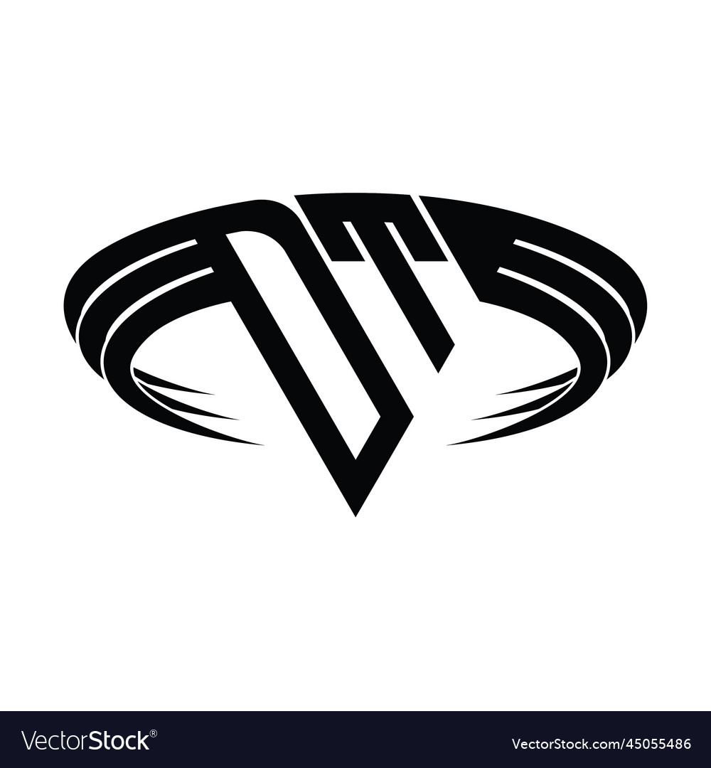 Dt logo letter monogram with triangle slice Vector Image