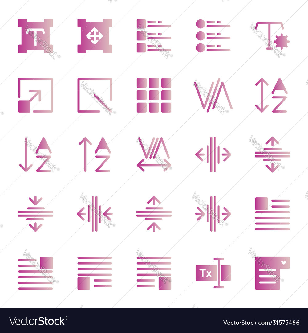 Editing text icon set include