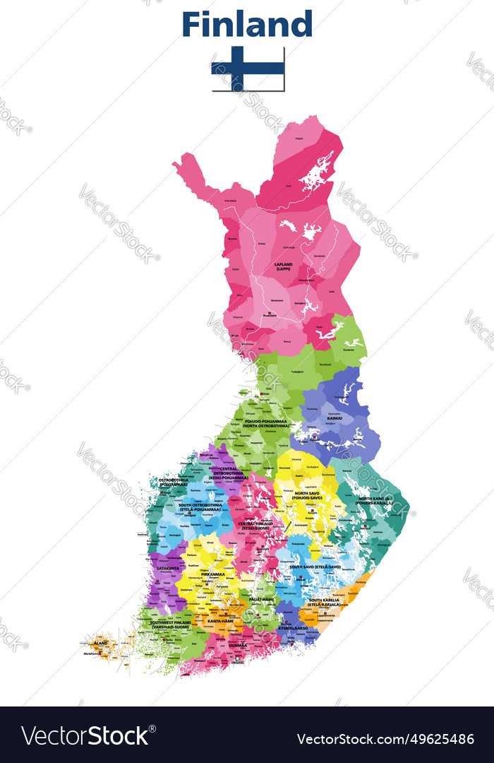 finland-municipal-map-royalty-free-vector-image for Free Printable Map Of Finland Finland Municipal Map Royalty Free Vector Image for Free Printable Map Of Finland