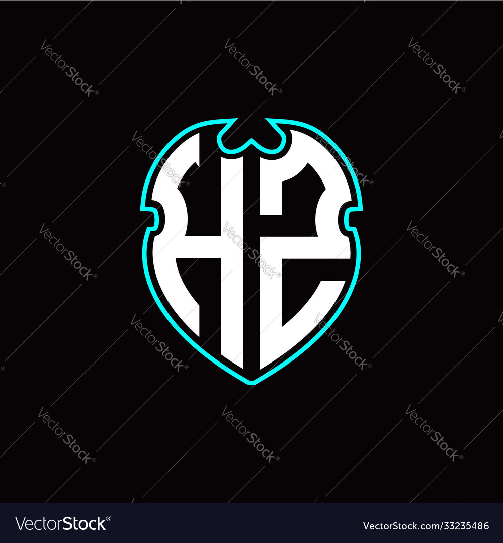 H z initial logo design with a shield shape vector image H z initial logo design with a shield shape
