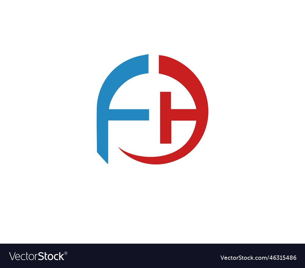 Letters fh logo symbol Royalty Free Vector Image