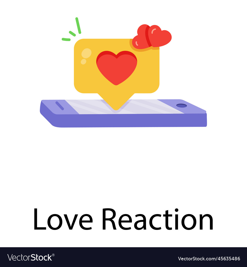 Love reaction Royalty Free Vector Image - VectorStock