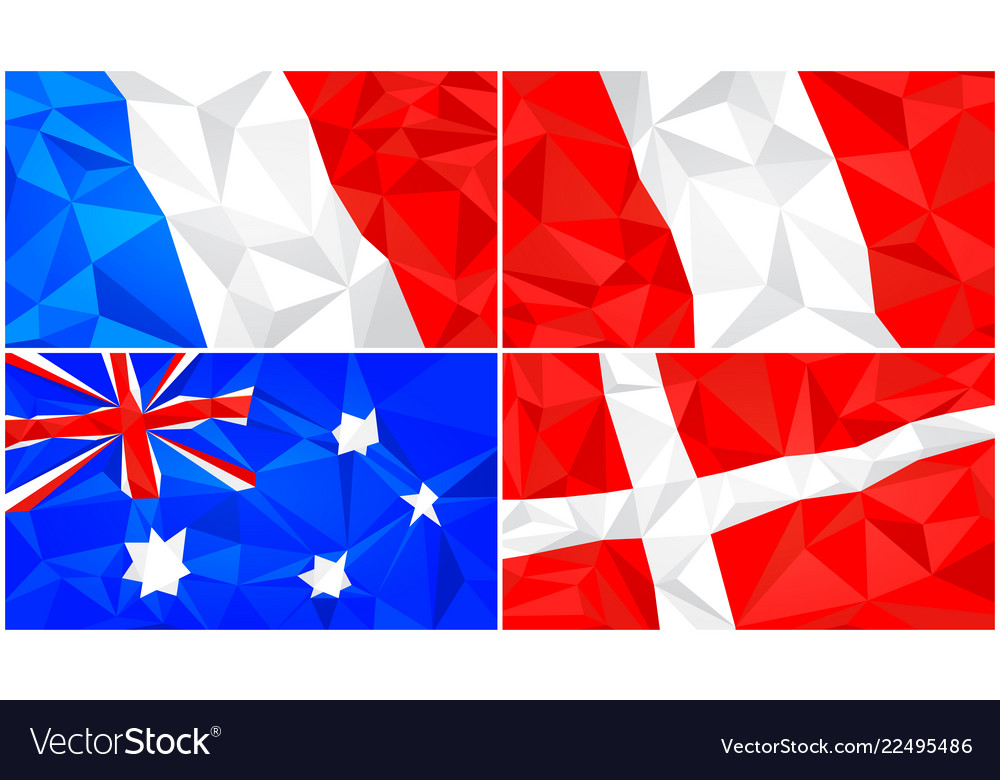 Low poly flag abstract polygonal triangular