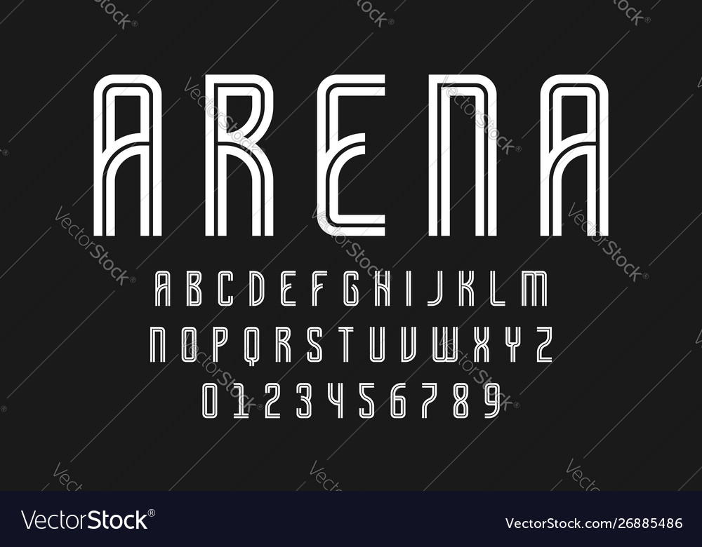 Modern Abstract Line Font Set