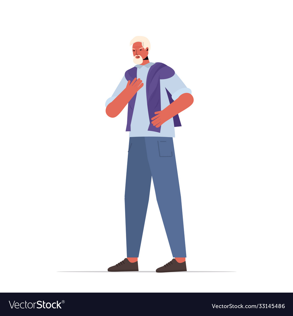 Old man in casual trendy clothes senior male