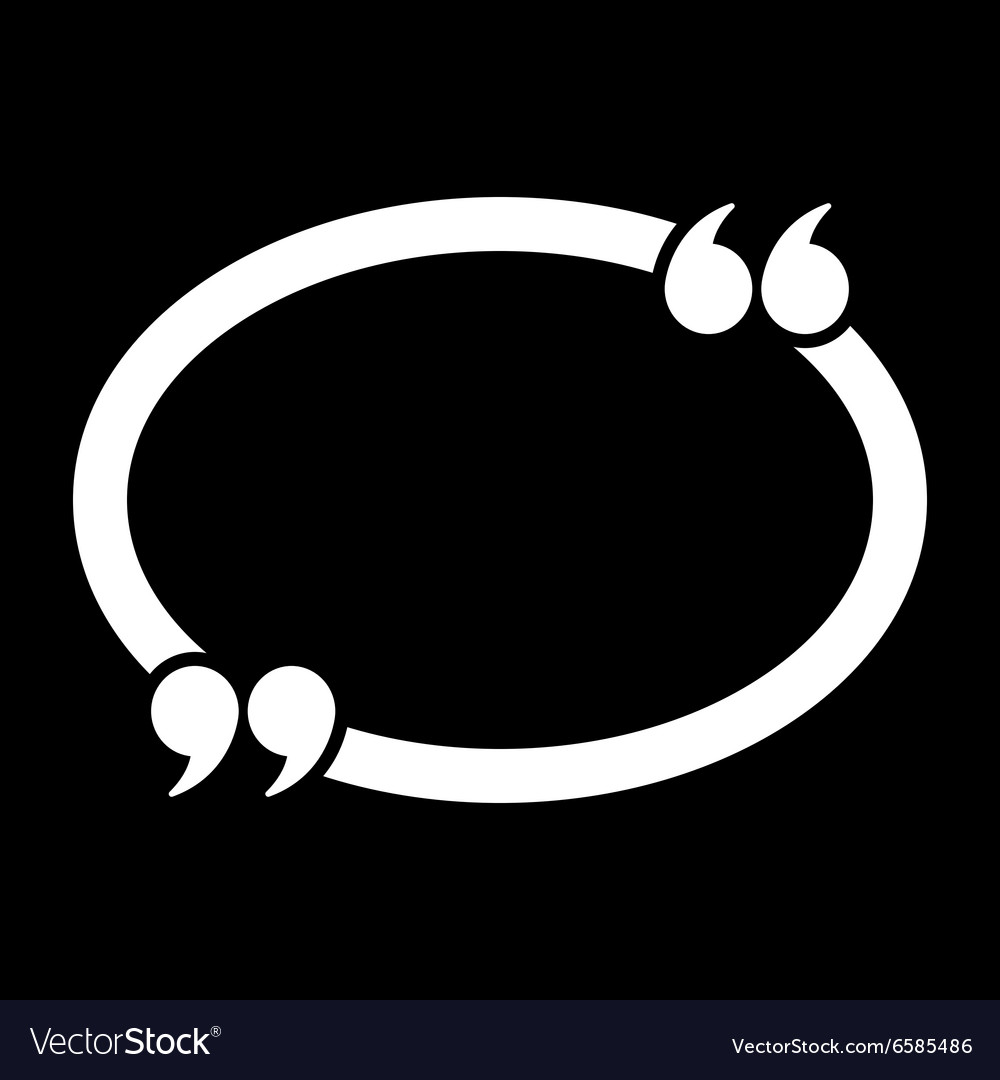 Quotation mark speech bubble icon quotes