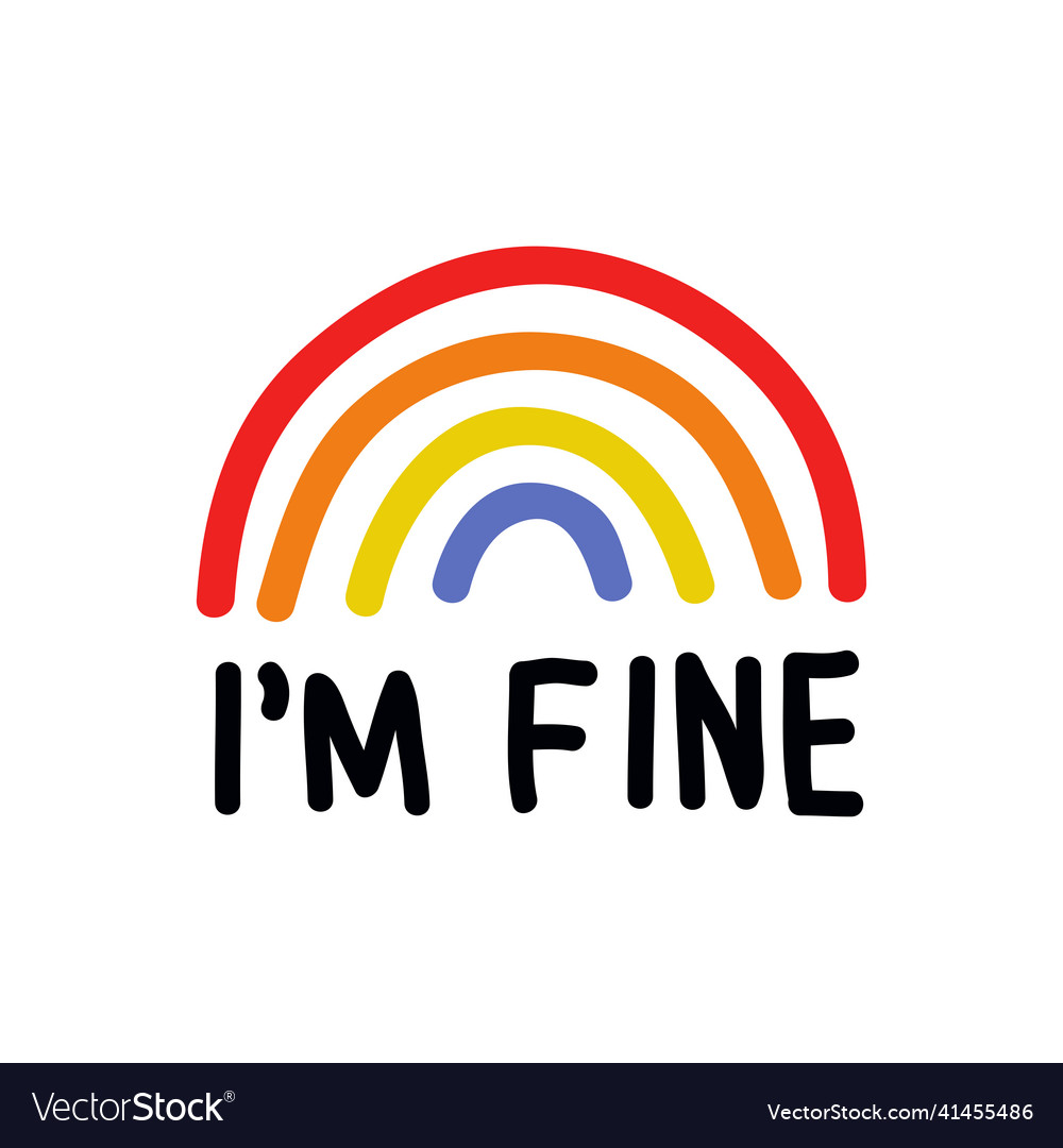 Rainbow im fine doodle icon color line