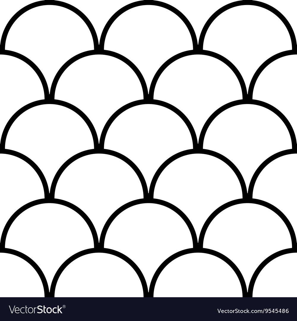 Seamless pattern of circles in squama style