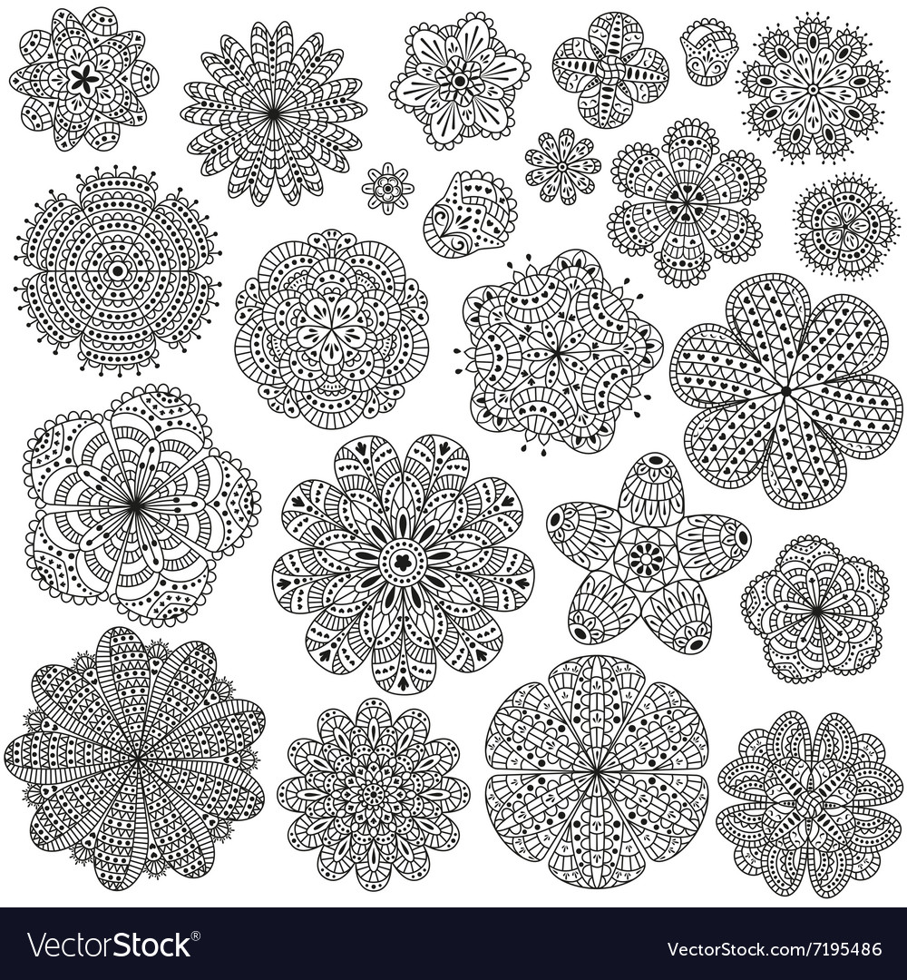 Set of creative flowers for your design