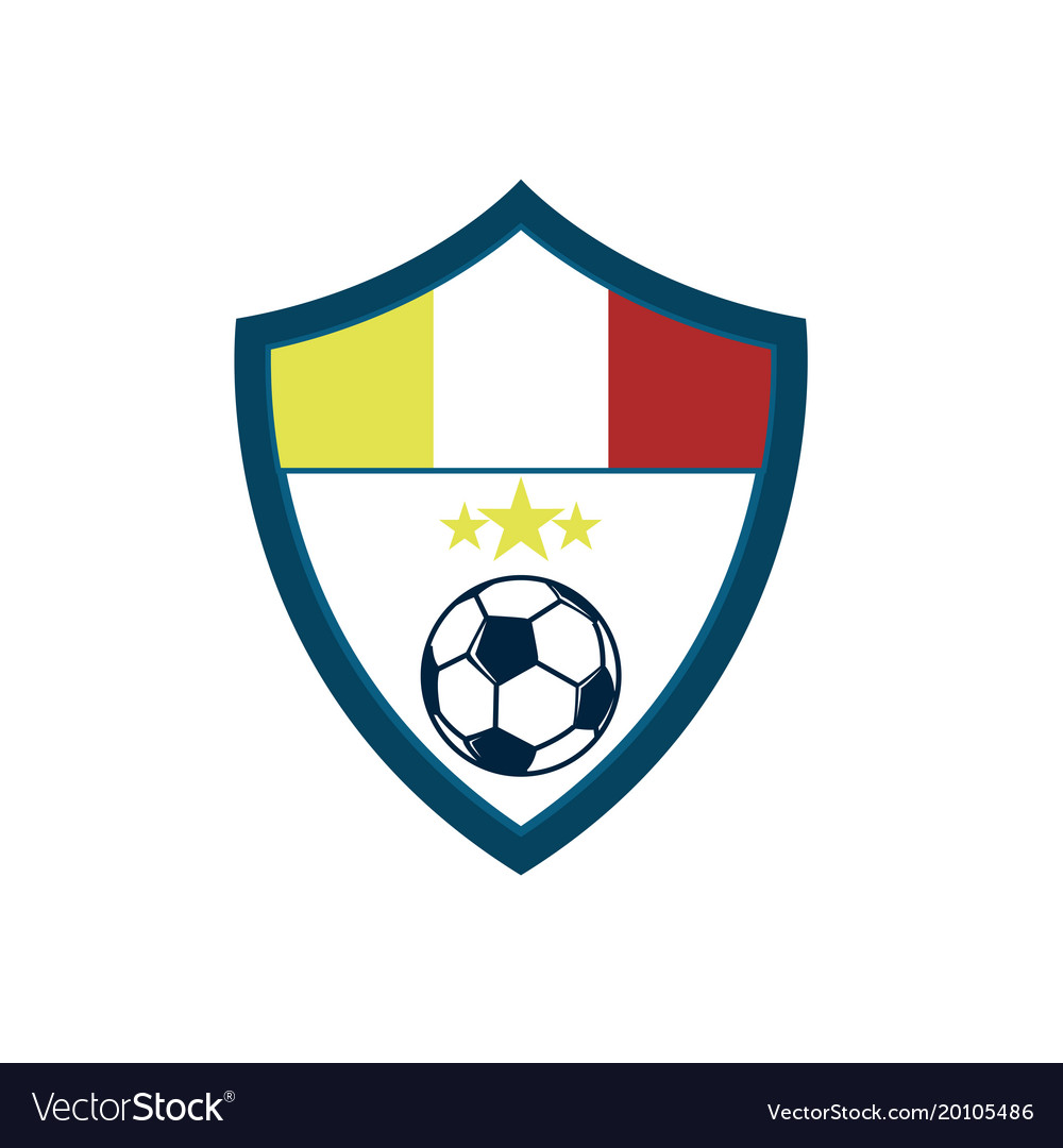 Soccer fever concave shield football club emblem Vector Image