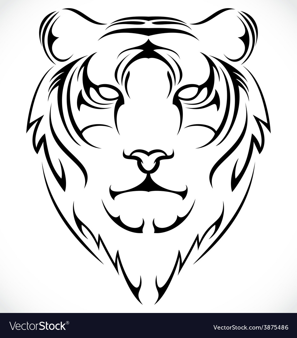 Tribal Tiger, Great for T-shirts and Tattoos Stock Vector - Illustration of  line, graphic: 271769751