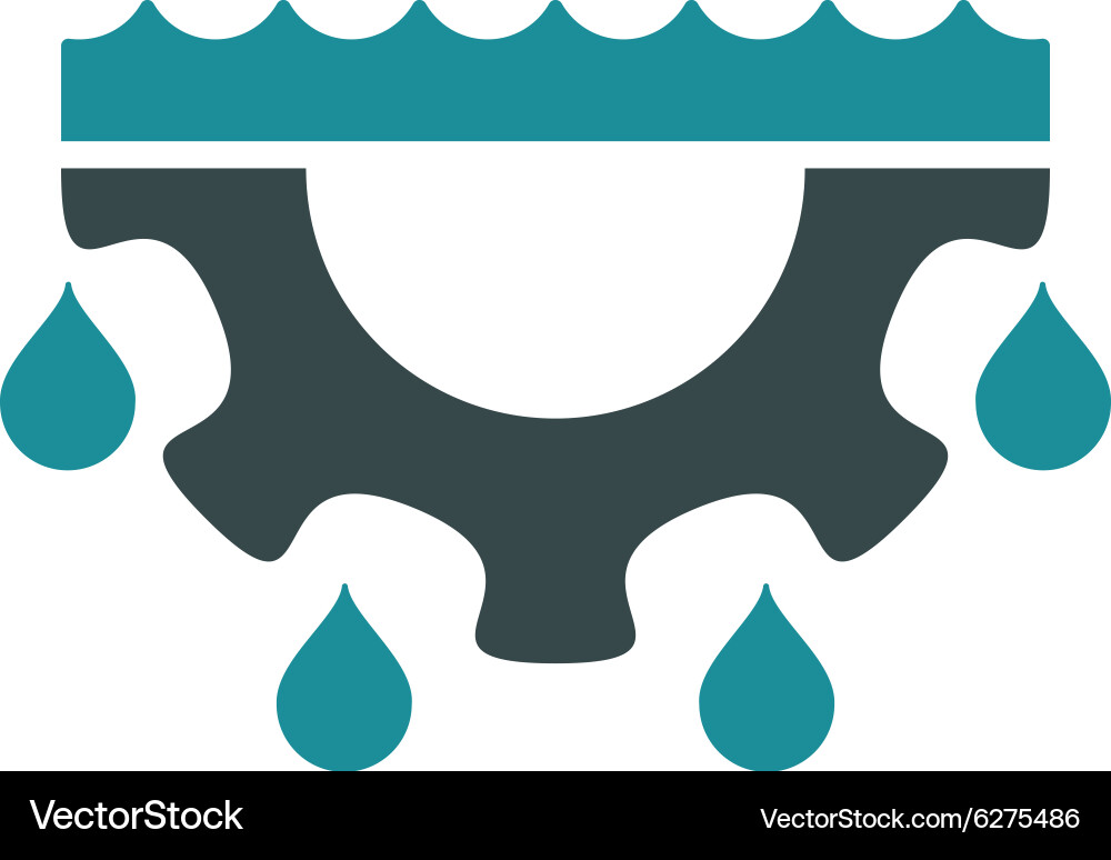 Water service flat icon Royalty Free Vector Image