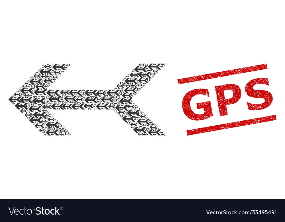 Arrow left recursion collage items vector image Arrow left recursion collage items