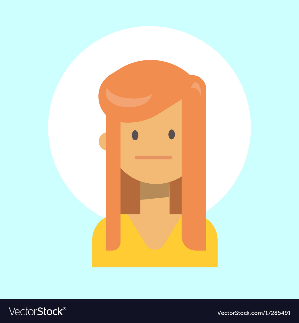 Female neutral emotion profile icon woman cartoon Vector Image