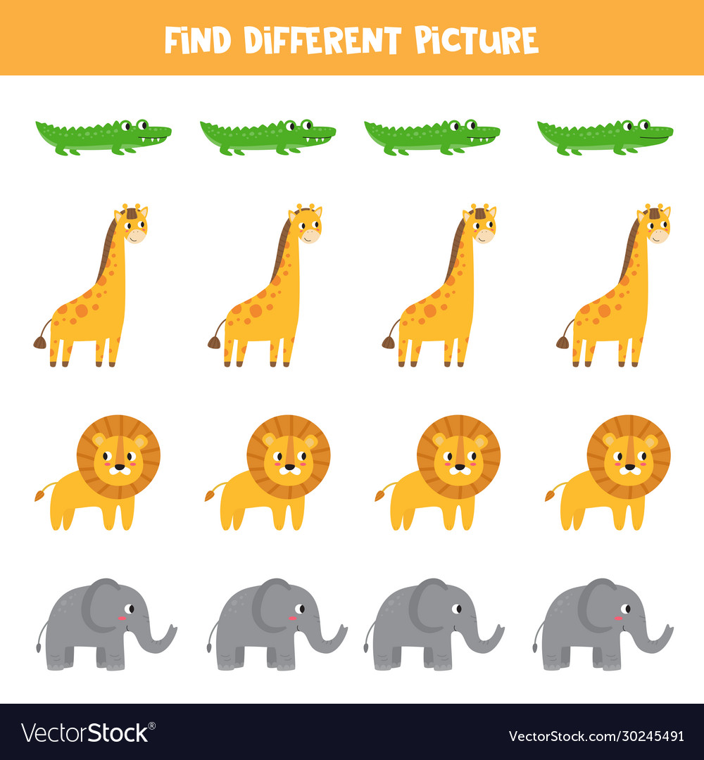 Find different picture between cute african