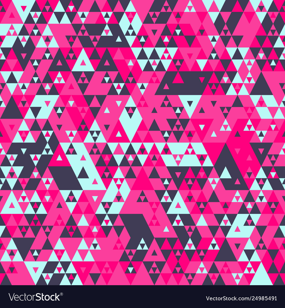 Geometric color triangles seamless pattern Vector Image