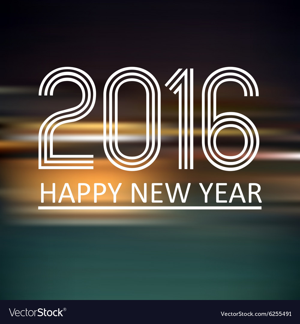 Happy new year 2016 on dark color horizontal lines