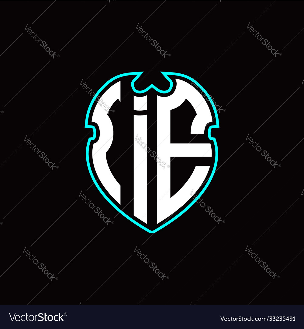 I e initial logo design with a shield shape vector image I e initial logo design with a shield shape